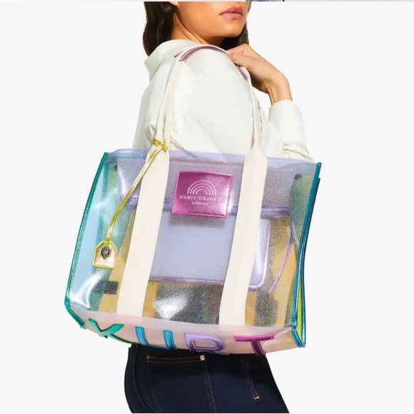 Kurt Geiger Large Southbank Iridescent Vinyl Tote Bag, NWT - Picture 8 of 9